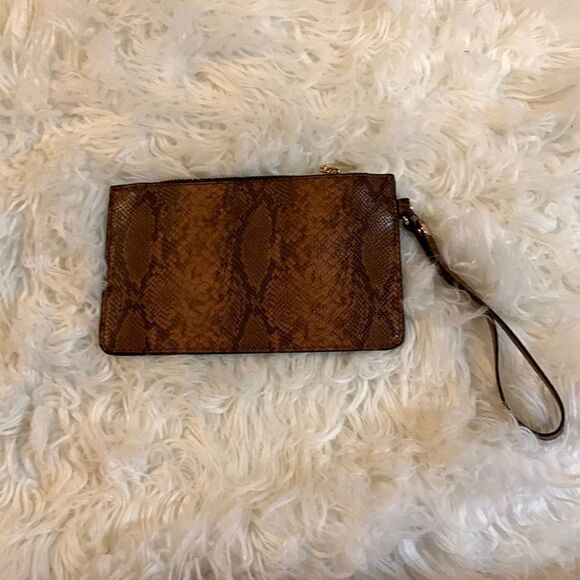 Brighton Wristlet/bag.  Brown reptile print.  NWOT - Picture 1 of 7